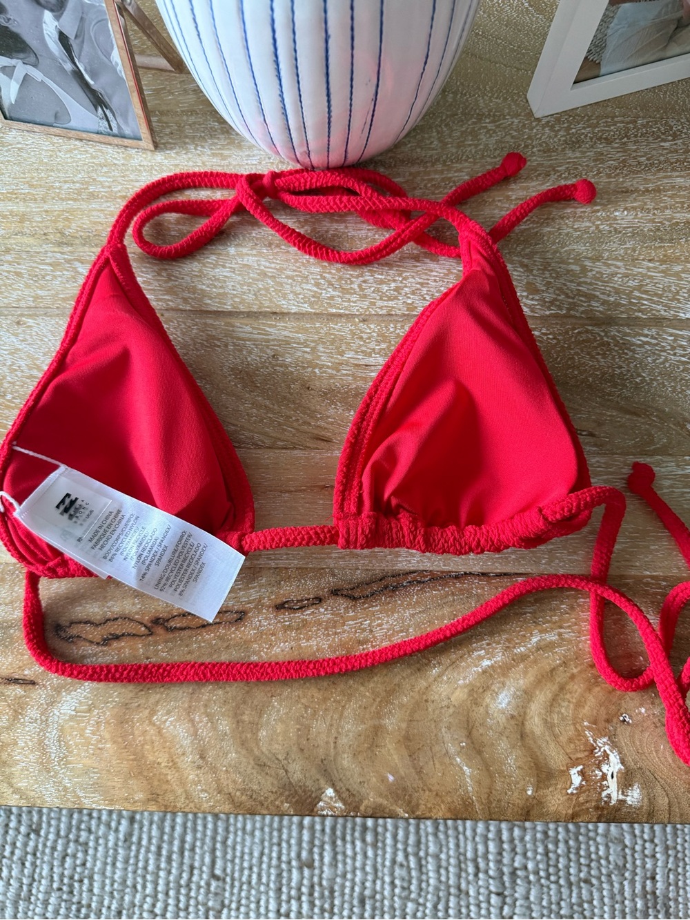 Billabong Red Textured Triangle Bikini Set - Picture 3 of 4